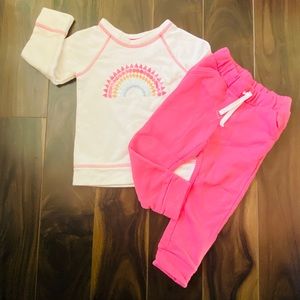 Cat and Jack Cream/ Pink Joggers Set